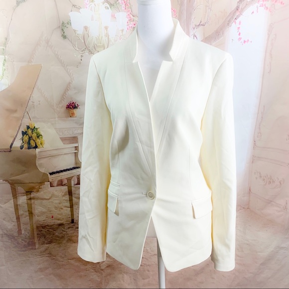 SOLD NEW Talbots FEMININE Stand Collar Button Front In off White - Picture 2 of 10